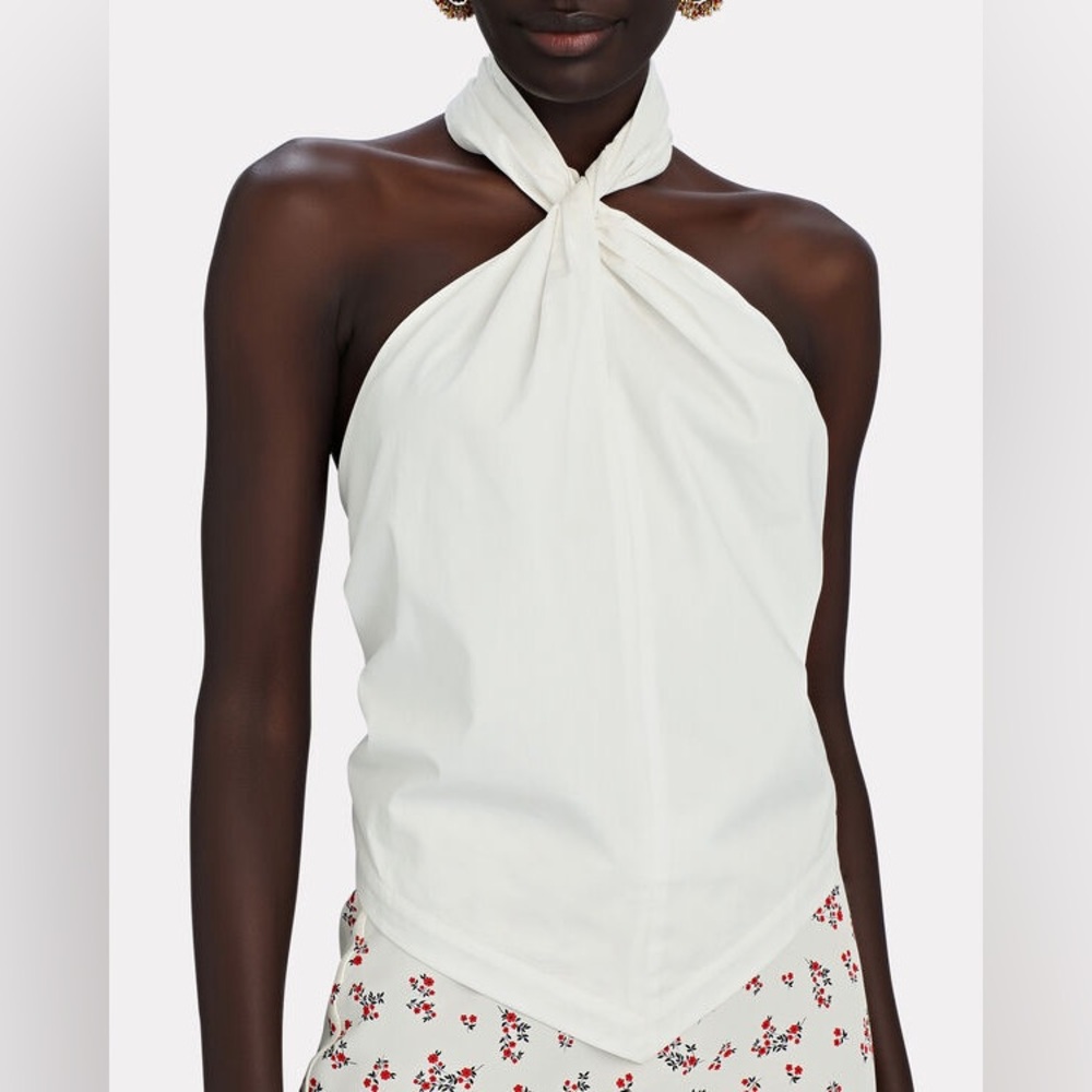 Anine Bing Marilyn Cotton Halter Top